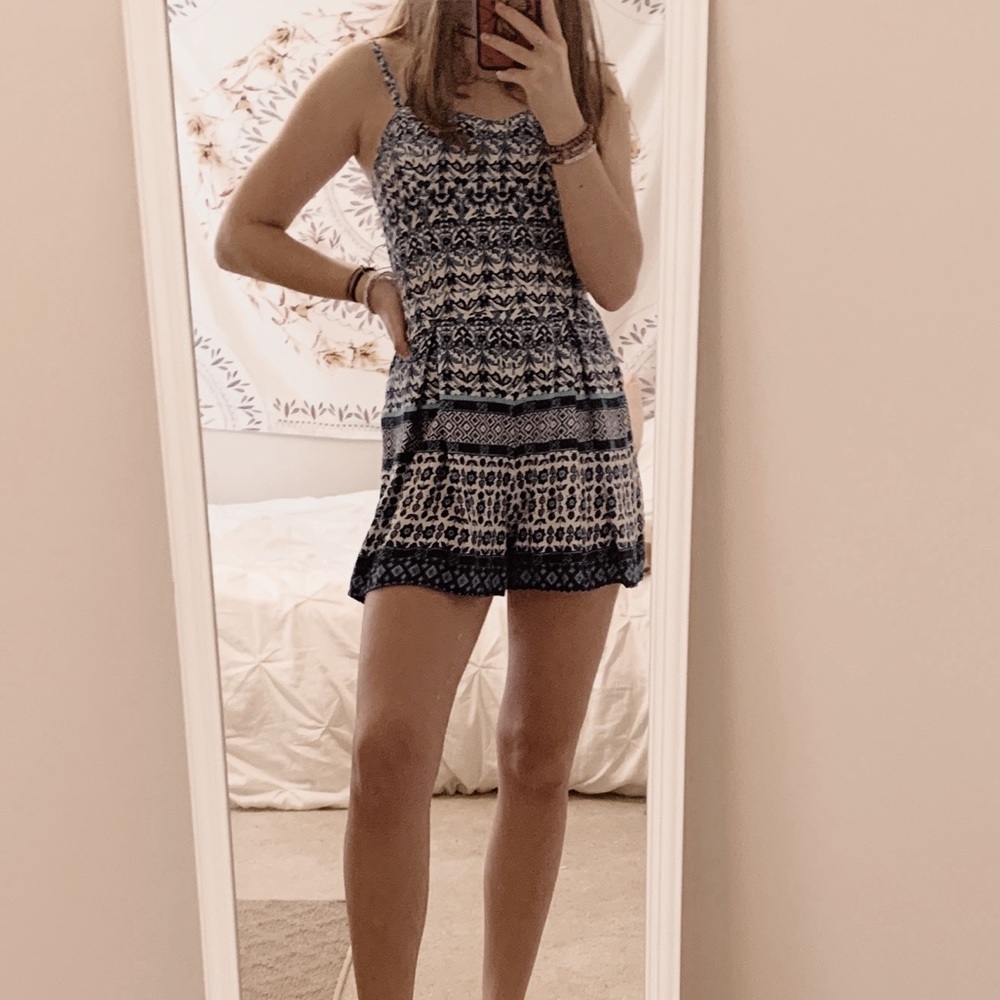 small blue & teal hollister romper